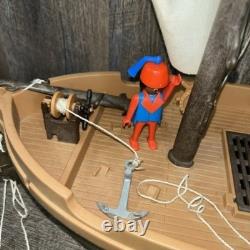 Vintage 70s Playmobil 3550 Pirate Ship Parts & Pieces Being Sold As Is