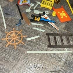 Vintage 70s Playmobil 3550 Pirate Ship Parts & Pieces Being Sold As Is