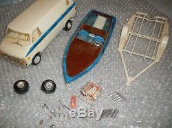 Vintage AMT 70`s Aqua Rod Chevy Van & Speed Boat Parts Lot