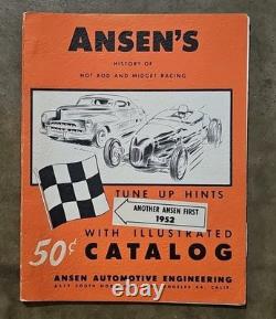 Vintage ANSEN Auto Parts Catalog 1952 Speed Shop Custom Hot Rod Drag Racing car