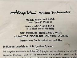 Vintage Airguide #666-b Old Boat Tachometertach Gaugemarinemercury Outboard