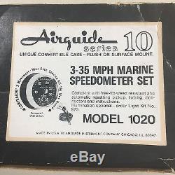 Vintage Airguide Series 10 Model 1020 Marine 3-35mph Speedometer Set New In Box