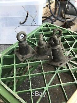 Vintage Antique Boat Parts Solid Brass Deck Eye Hooks Tie Down Lot Of 4 Pieces