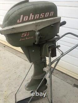 Vintage Antique Johnson 5 1/2 hp Outboard motor Boat Motor Restore Or Parts