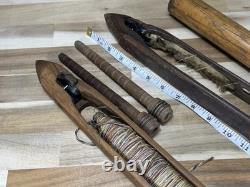 Vintage? Antique Loom Wooden Shuttle Boats Weaving 17? Bobbin? Parts? See Pics