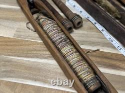 Vintage? Antique Loom Wooden Shuttle Boats Weaving 17? Bobbin? Parts? See Pics