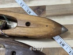 Vintage? Antique Loom Wooden Shuttle Boats Weaving 17? Bobbin? Parts? See Pics