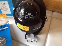 Vintage Aqua Meter Saturn Compass 147 Marine Boat Classic Off Shore Compass