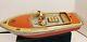 Vintage Arnold Tin Lithograph Wind Up 1950s Toy Boat For Parts Or Restoration