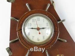 Vintage Art Deco Gibraltar Windsor Wood Clock Sail Boat Helm Parts Repair