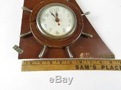 Vintage Art Deco Gibraltar Windsor Wood Clock Sail Boat Helm Parts Repair