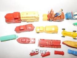 Vintage Assorted Miniature Plastic Toy Car Truck Boat Parts Lot