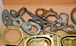 Vintage BRONZE BRASS Assorted Hardware Parts Lot Sailing/Boating/ Marine LOOK