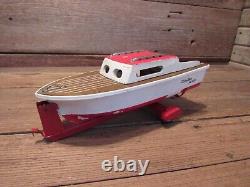 Vintage Battery Operated Speed WESTERN FLYER Boat Metal Trailer PARTS