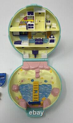 Vintage Bluebird 1989 Polly Pocket polly's Beach House Playset With Boat Figures