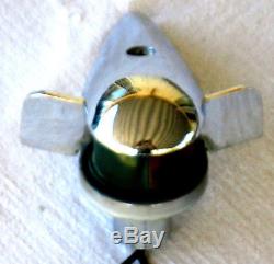 Vintage Boat Bow Light Winged Red & Green Lens Chrome Plated