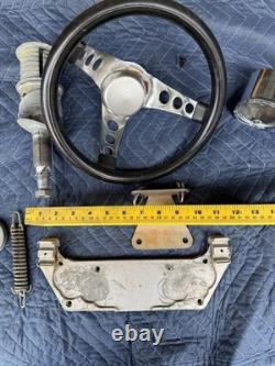 Vintage Boat Cable Steering Parts Lot Pulley Wheel Springs Brackets Outboard