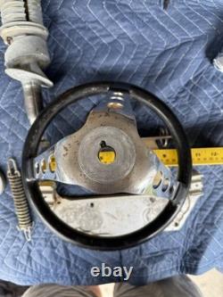Vintage Boat Cable Steering Parts Lot Pulley Wheel Springs Brackets Outboard