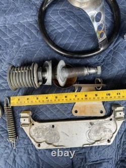 Vintage Boat Cable Steering Parts Lot Pulley Wheel Springs Brackets Outboard