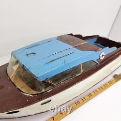 Vintage Boat Cruiser Outboard Wooden Boat 22 (No Motor) For Parts/Repair