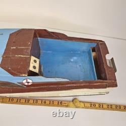 Vintage Boat Cruiser Outboard Wooden Boat 22 (No Motor) For Parts/Repair