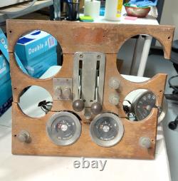 Vintage Boat Dashboard Instrument Panel Gauges Controls Wood Marine Parts/Repair