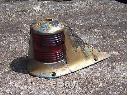 Vintage Boat Light Red Green Chrome Marine Signal Bow Light with Flag Hole