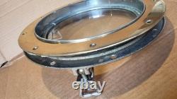 Vintage Boat Parts Cromed Porthole Window, Bronze Trim Ring Good Used Condition