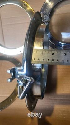Vintage Boat Parts Cromed Porthole Window, Bronze Trim Ring Good Used Condition