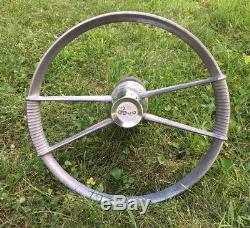 Vintage Boat Steering Wheel DUO Dual Pulley Set Up Cable Style Metal 15
