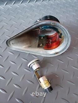 Vintage Boat metal Bow Light Navigation Marine Red/Blue Glass Lens. NICE