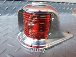 Vintage Boat metal Bow Light Navigation Marine Red/Blue Glass Lens. NICE