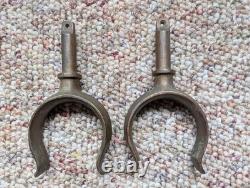 Vintage Brass Oar Locks Pair Rowboat Curve Nautical Boat Parts Marine Antique