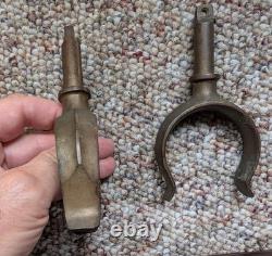 Vintage Brass Oar Locks Pair Rowboat Curve Nautical Boat Parts Marine Antique
