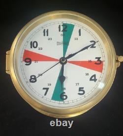Vintage Brass Ships Clock Stockburger Made In Germany Good Condition Boat Parts