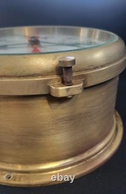 Vintage Brass Ships Clock Stockburger Made In Germany Good Condition Boat Parts