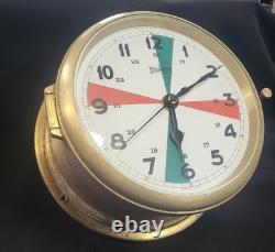 Vintage Brass Ships Clock Stockburger Made In Germany Good Condition Boat Parts