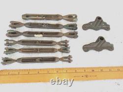 Vintage Brass Turnbuckles & 2 Brass Brackets Sailing/Boating Parts