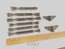 Vintage Brass Turnbuckles & 2 Brass Brackets Sailing/Boating Parts