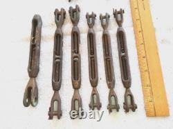 Vintage Brass Turnbuckles & 2 Brass Brackets Sailing/Boating Parts