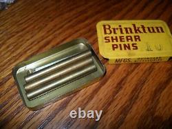 Vintage Brinktun Tin With 3 New Brass #10 Shear Pins -boat Motor Parts