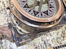 Vintage Bronze Dirigo Gimbal Mount Compass 7 1/2 Bezel Large 6 Card 21 Wide