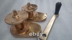 Vintage Bronze Sailboat Halyard Winch Set Of 2 Traditional Wooden Boat Parts