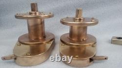 Vintage Bronze Sailboat Halyard Winch Set Of 2 Traditional Wooden Boat Parts