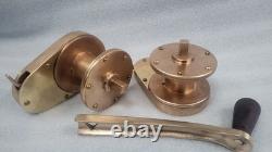 Vintage Bronze Sailboat Halyard Winch Set Of 2 Traditional Wooden Boat Parts