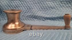 Vintage Bronze Sailboat Winch With Attached Handle 6 Bace Classic Boat Parts