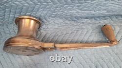 Vintage Bronze Sailboat Winch With Attached Handle 6 Bace Classic Boat Parts