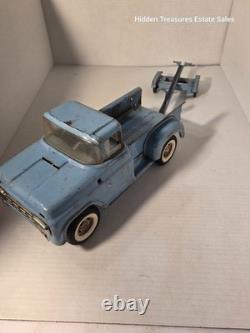 Vintage Buddy L pressed steel pickup truck original Boat trailer Blue parts Read