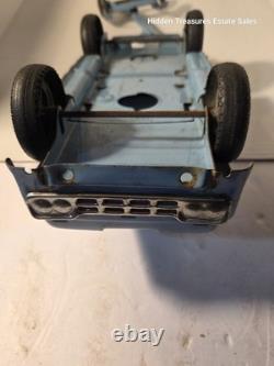 Vintage Buddy L pressed steel pickup truck original Boat trailer Blue parts Read