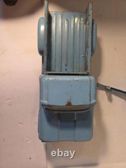 Vintage Buddy L pressed steel pickup truck original Boat trailer Blue parts Read